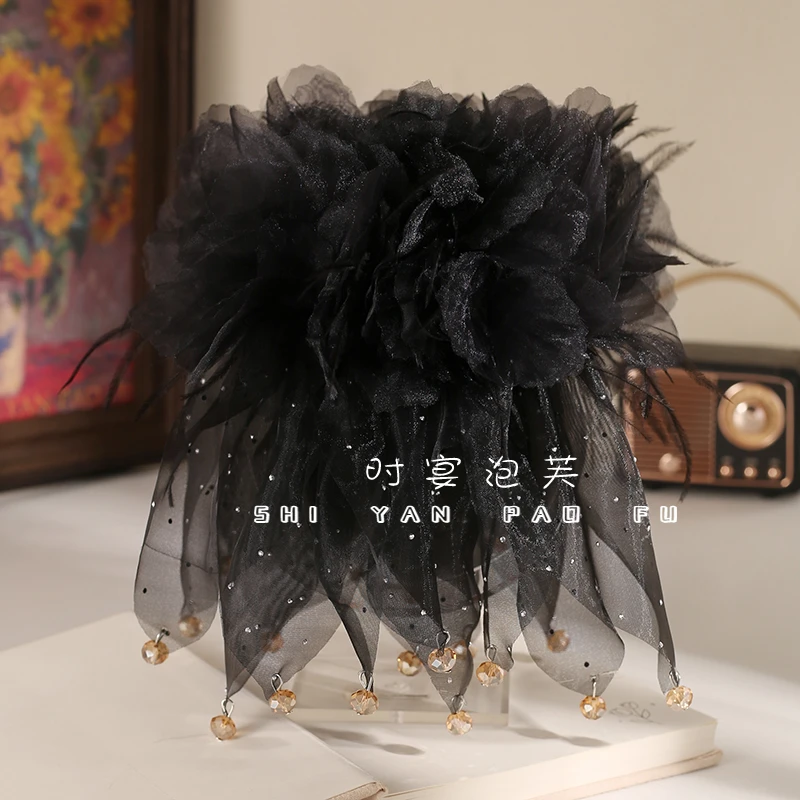 【盛夏繁花】抓夹花瓣裙摆流发夹原创设计网红韩式发饰简约鲨鱼夹女