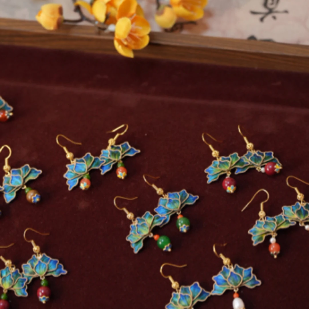 古玺【只此青绿】手作精美绒花