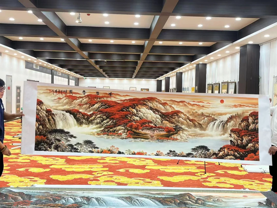 2国画装饰挂画卷轴高档锦绫已装裱丈二（6）