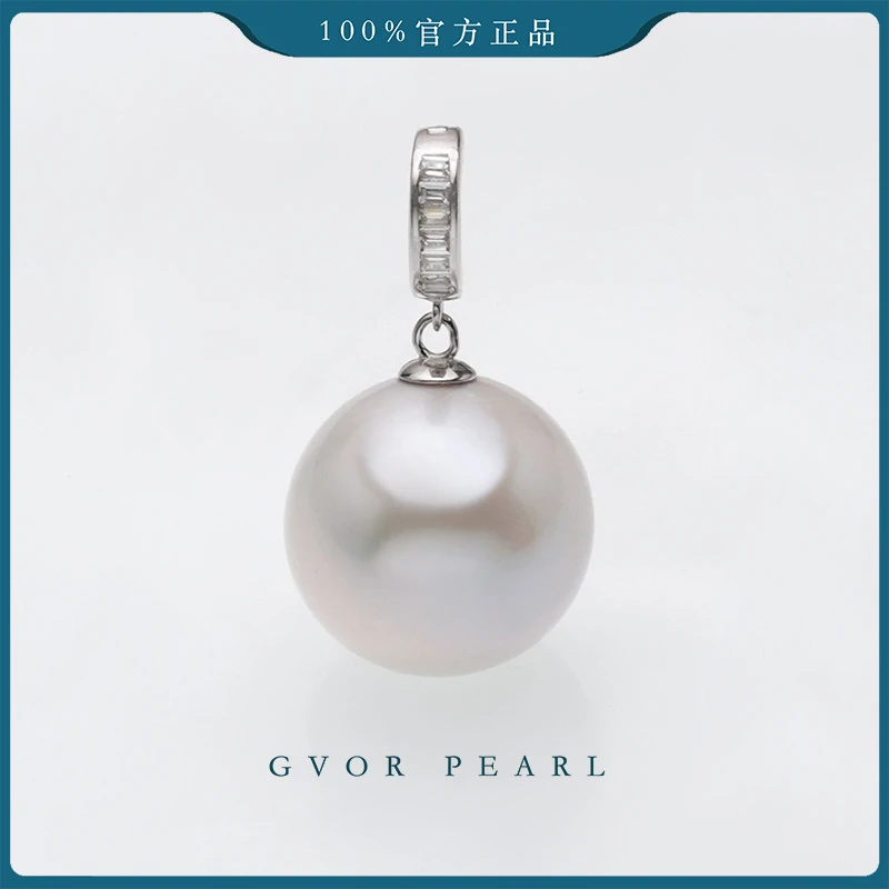 【元宵丨大汤圆】14-15mm正圆真珍珠白珍珠吊坠银肖邦链S925银C1321