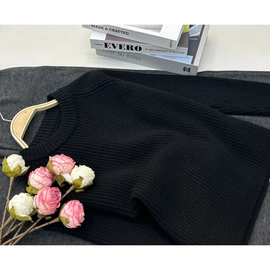 【黑色圆领套头】秋冬加厚气质长袖上衣QC2309