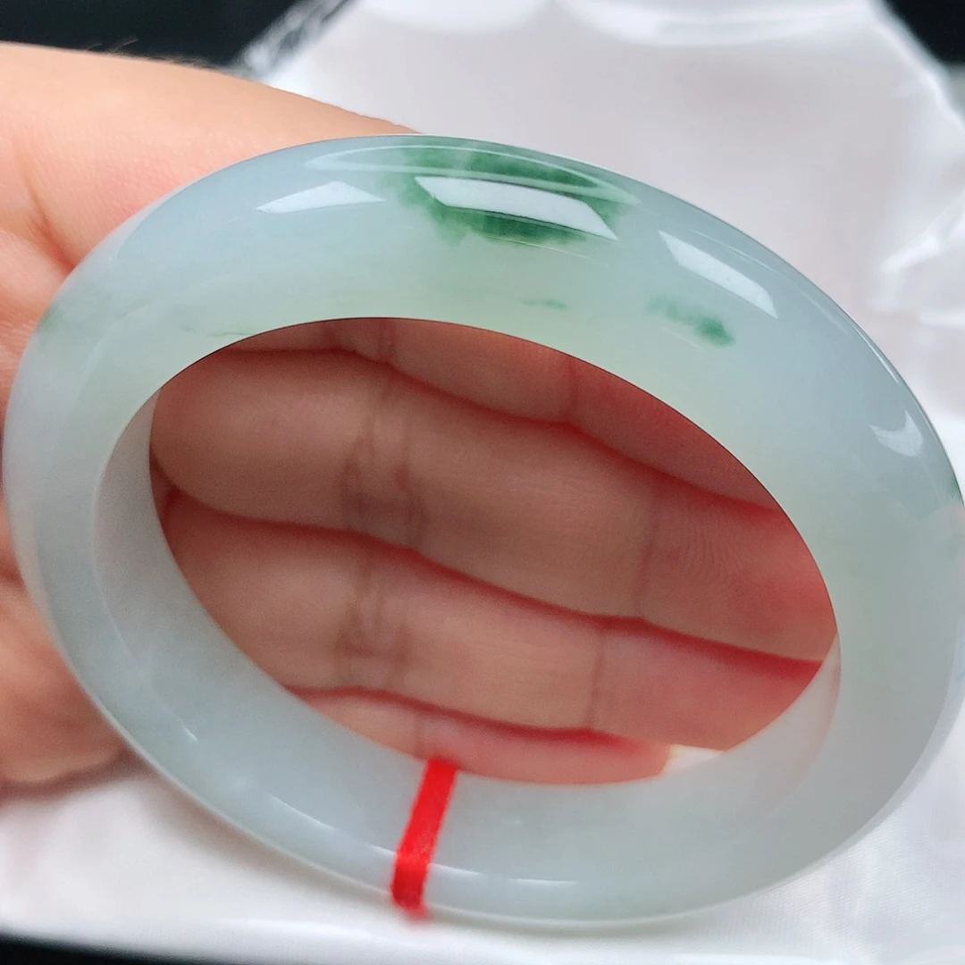 未镶嵌手镯翡翠30冰胶飘花