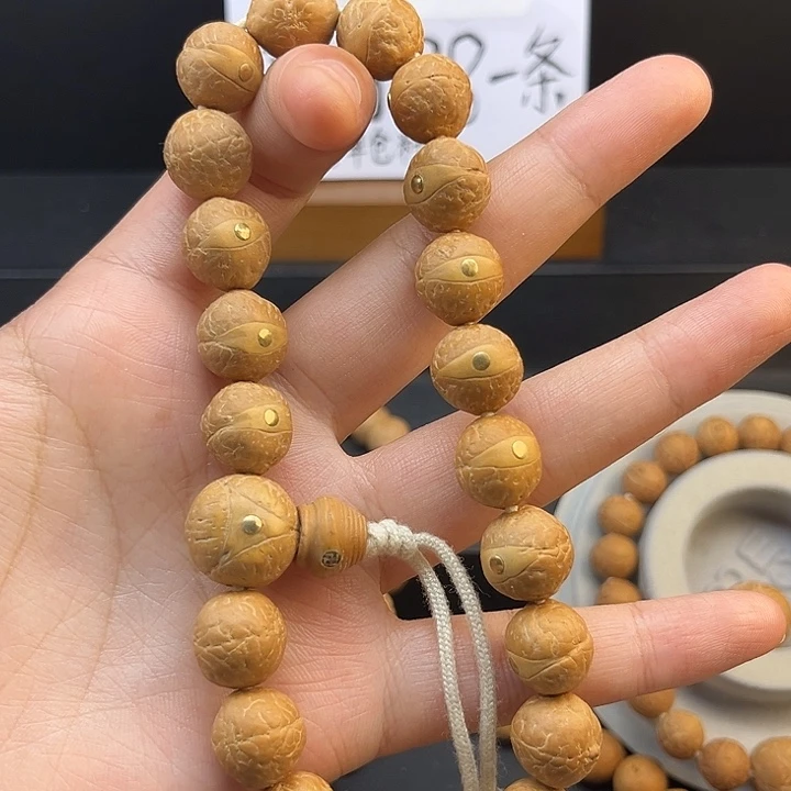 凤眼菩提手串@***尜13+铜镶嵌