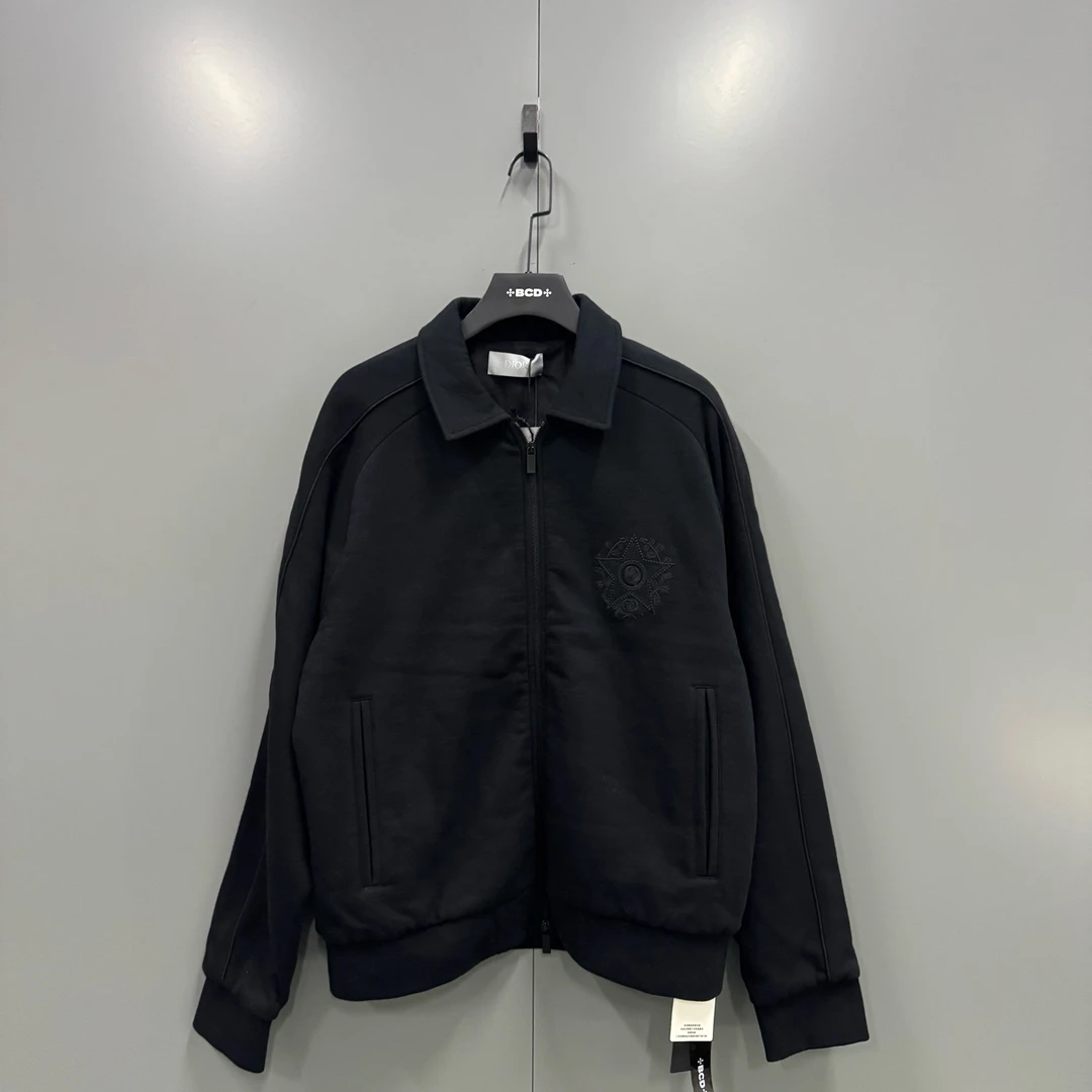 99新 DIOR/迪奥 h923 黑色标志刺绣拉链外套  015954