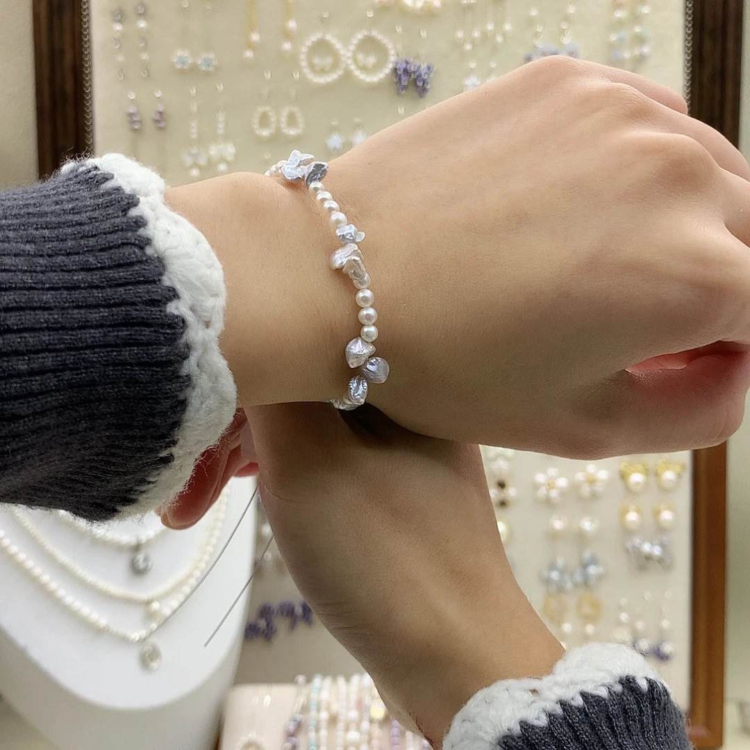 耳饰淡水珍珠银S925镶嵌