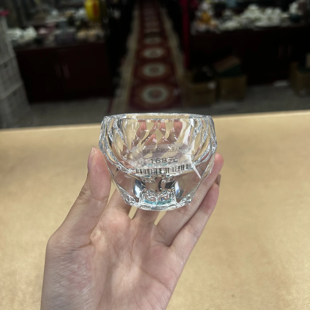 德化云仓  高硼硅玻璃松石绿透明八方主人杯茶杯-5352