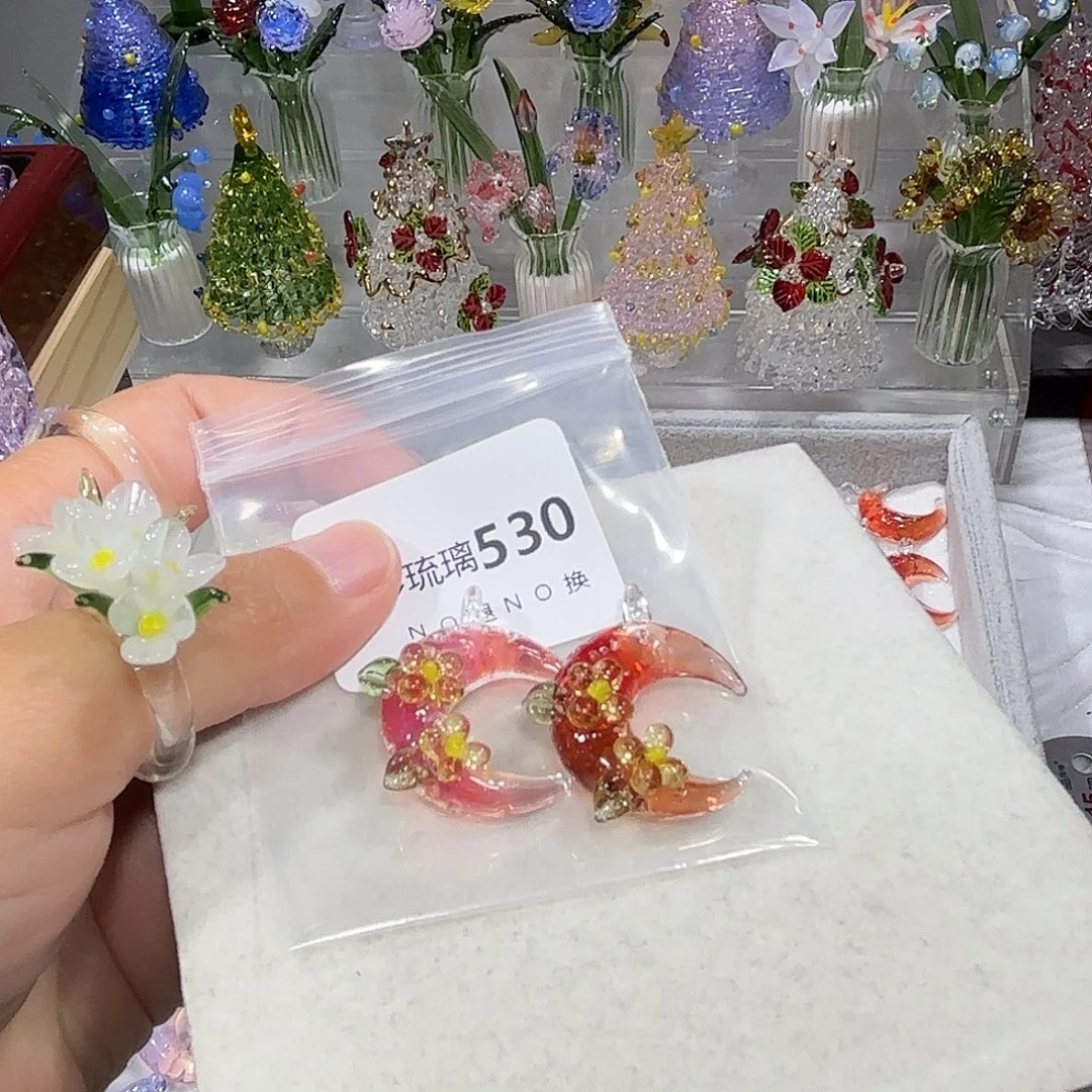 婆***丁琉璃吊坠（不含链）530桂花月亮两个