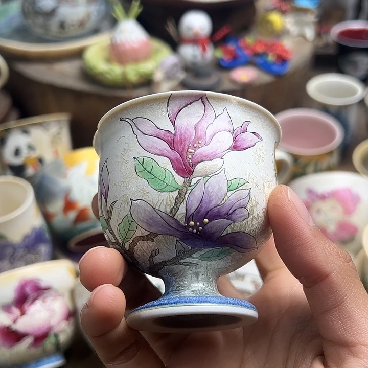 手绘双色玉兰花仅限今晚单拍