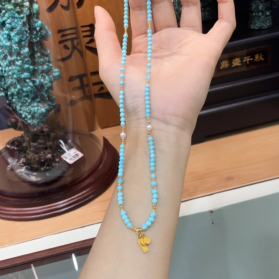 绿松石18K金镶嵌颈饰