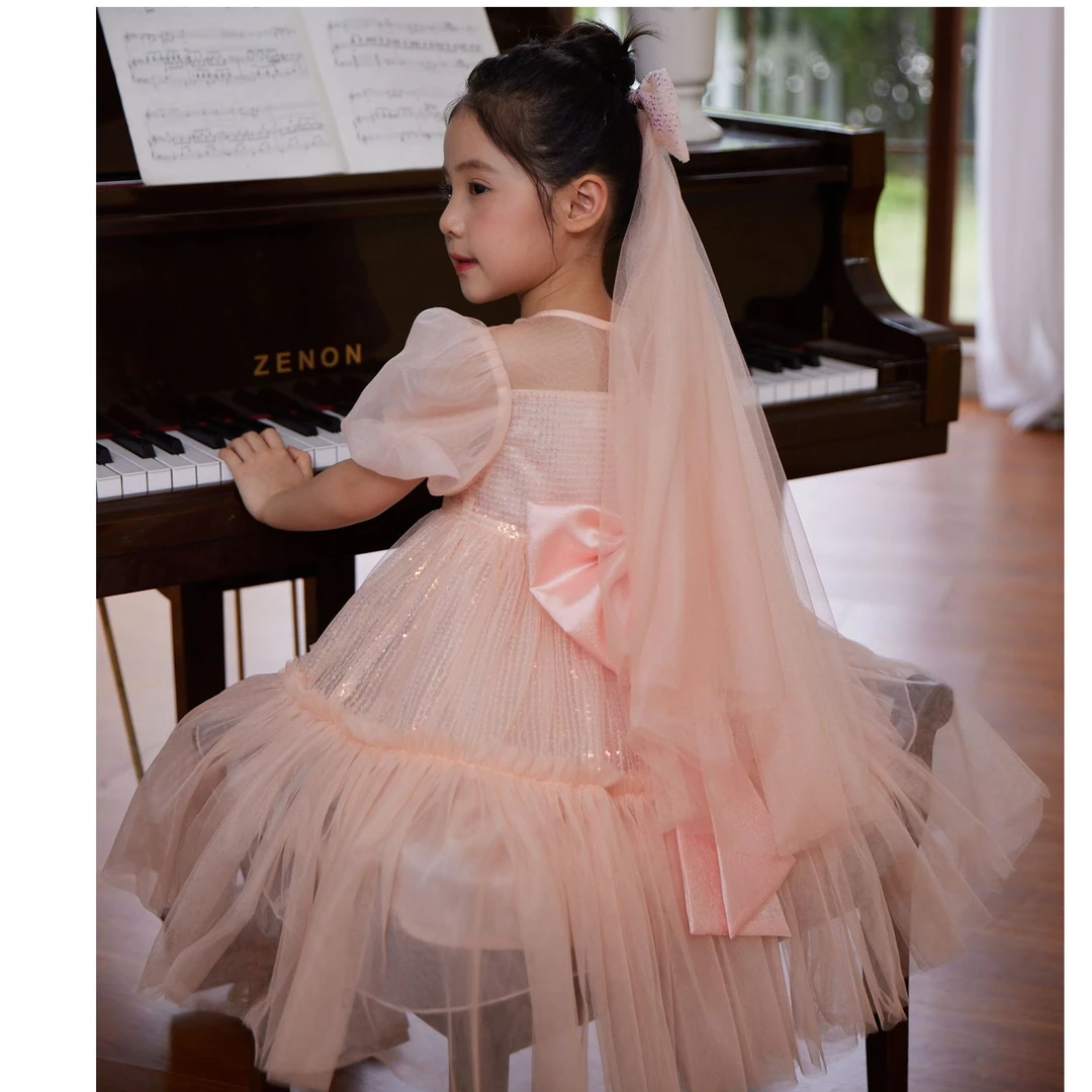 原创 【 在逃公主】童一密度夏季新超仙花童头纱晚礼服GQ～11440