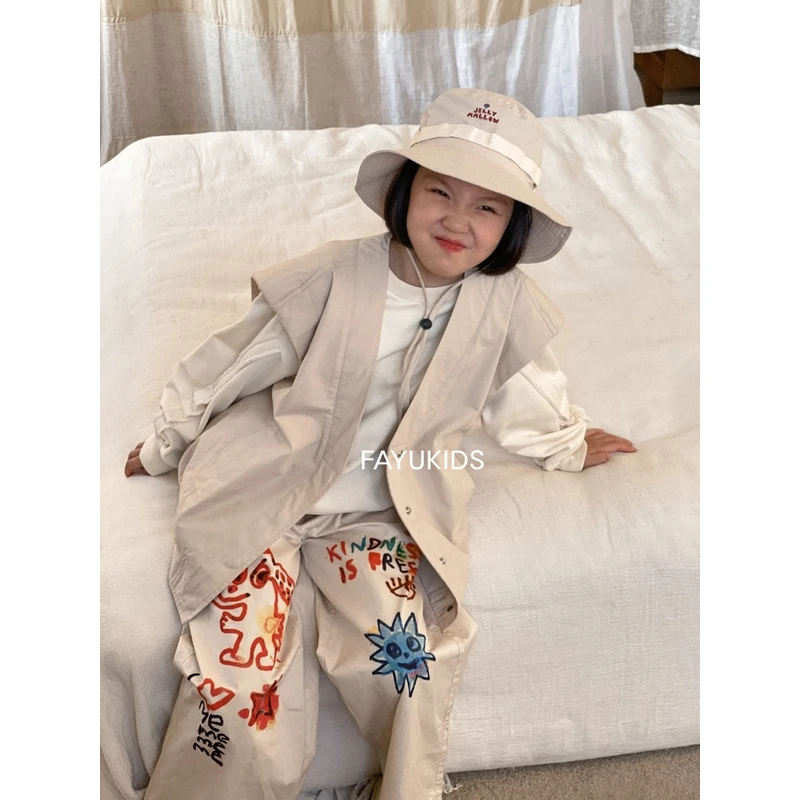 梭织长裤0633春秋女童休闲宝宝宽松卡通秋季韩版-