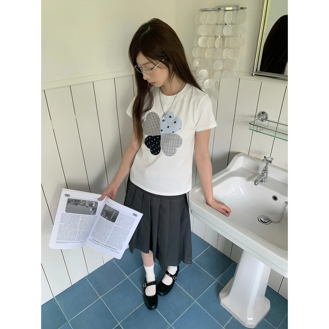 霍里德地图 复古日系绑带学院风深灰色百褶A字高腰半身裙女夏季