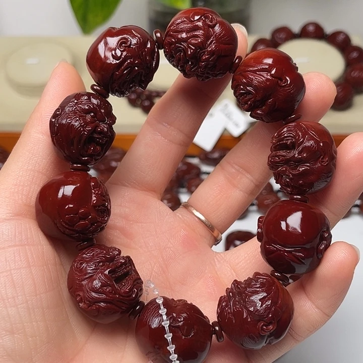 橄榄核手串过*包浆玉化