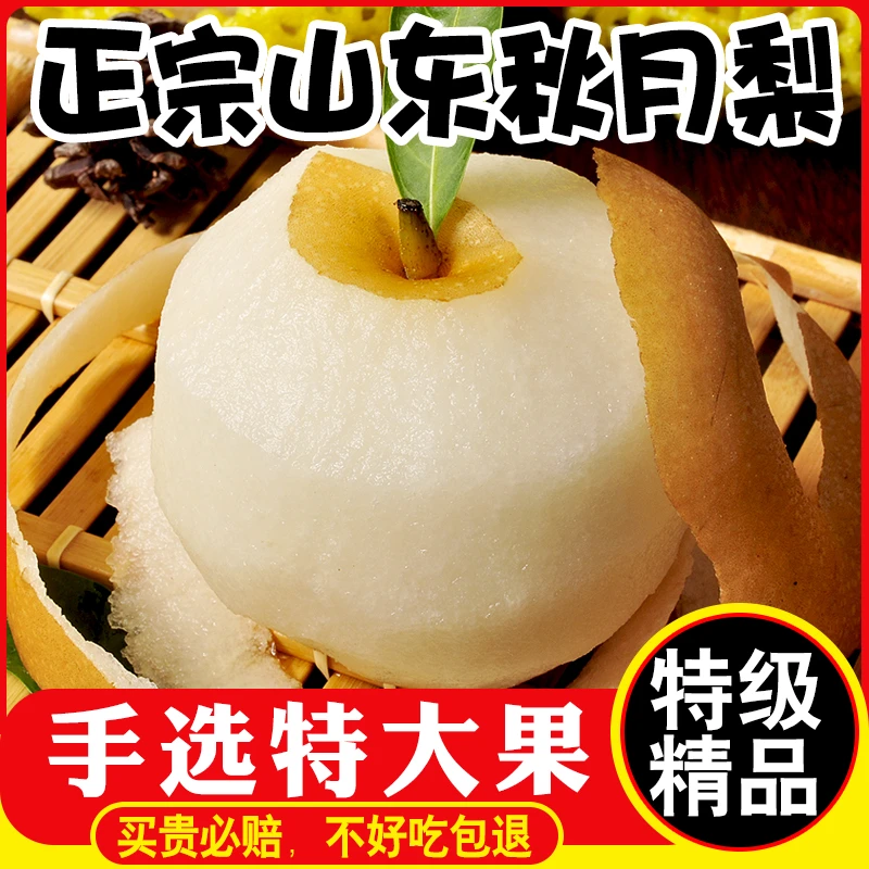 正宗山东秋月梨当季新鲜现摘现发原产地4.5斤装汁水多汁皮薄好吃
