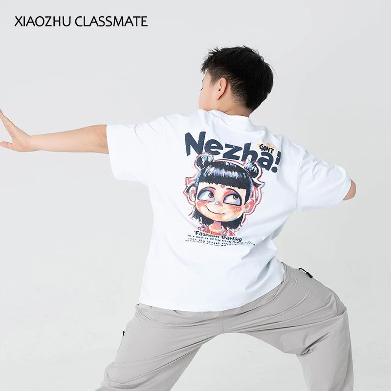 胖男童短袖t恤哪吒儿童青少年中大童国潮半袖宽松休闲上衣 54185