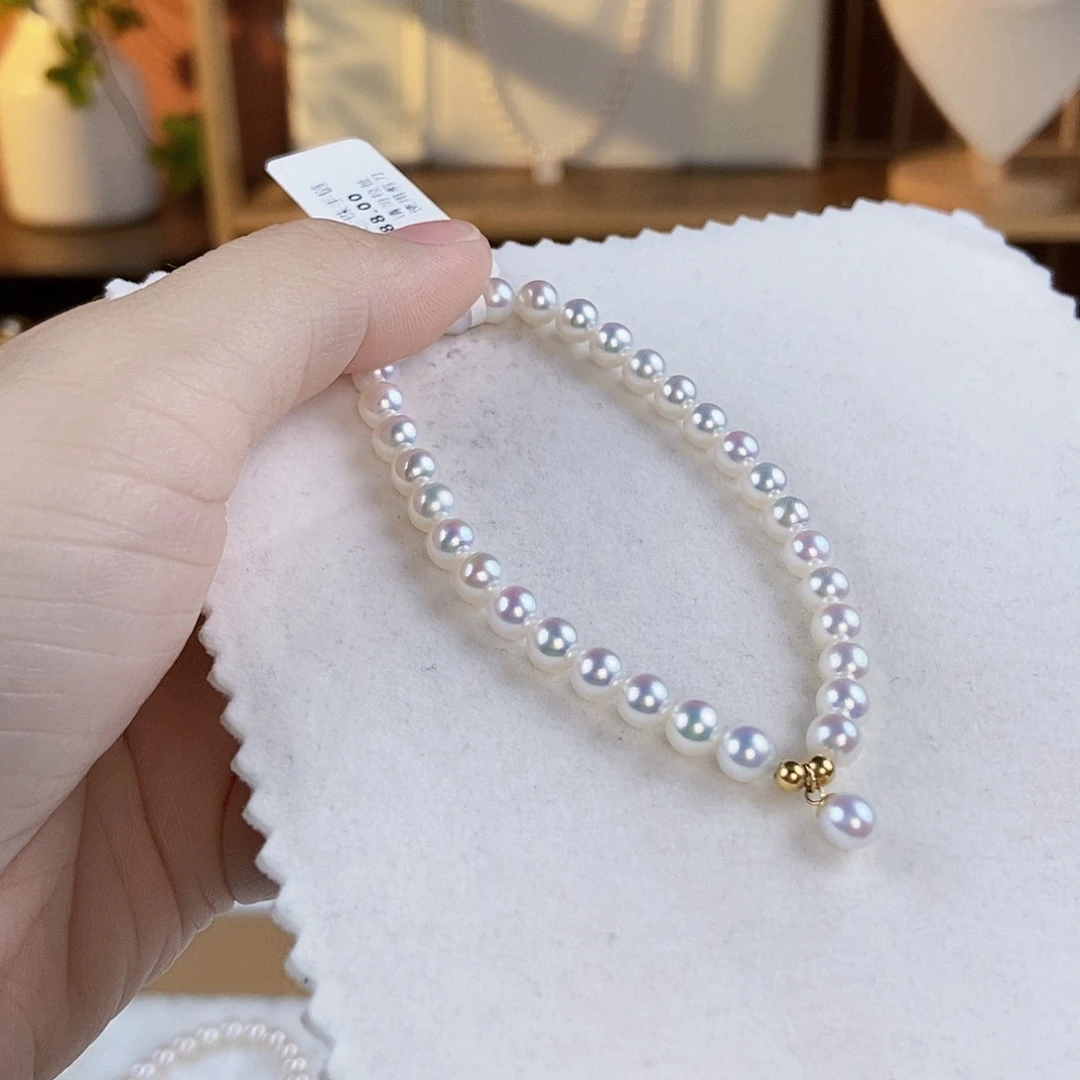 淡水珍珠手绳18K金镶嵌