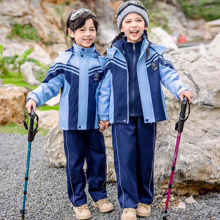 幼儿园园服春秋装冲锋衣班服三件套装冬季运动会一年级小学生校服