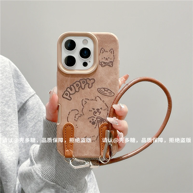 大孔翻毛皮适用苹果16/iPhone/华为荣耀/小米/手机壳Pura70防摔潮