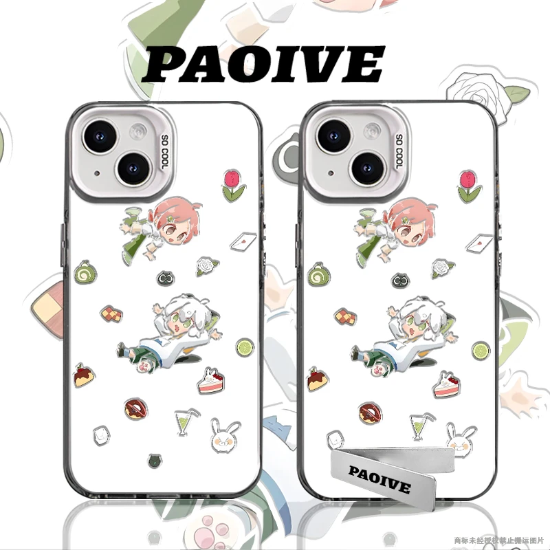罗小黑适用苹果华为vivoiPhone小米三星防摔彩银手机壳