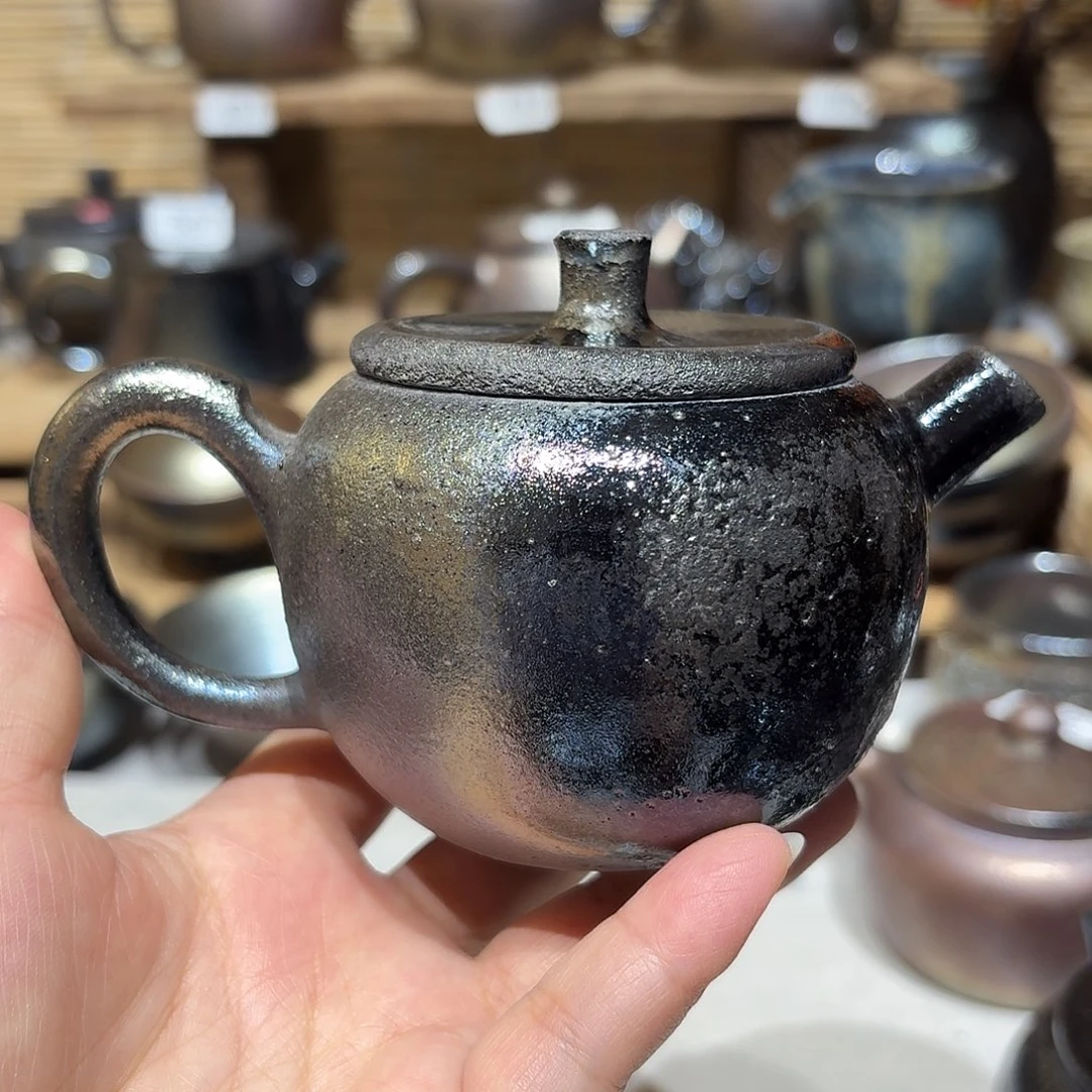 壶建水紫陶紫泥柴烧壶
