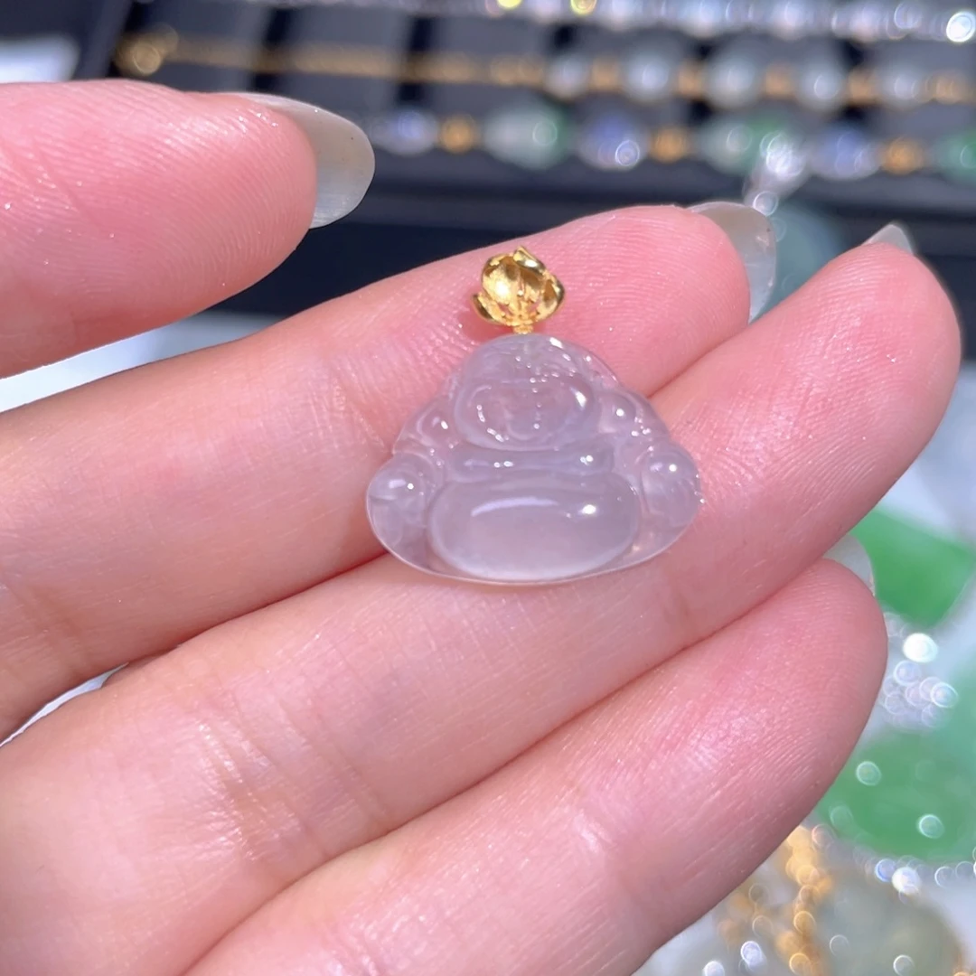 颈饰18K金镶嵌翡翠翡翠