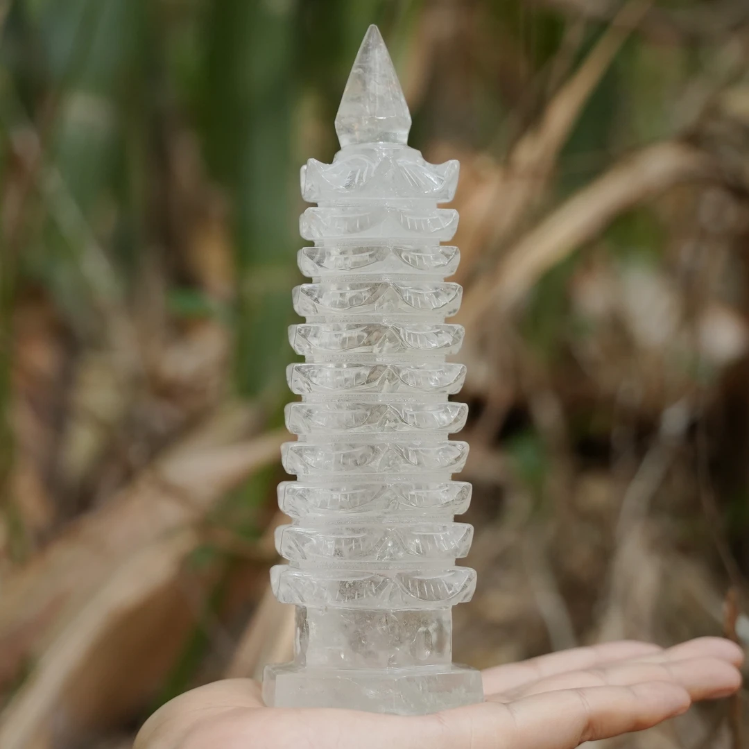 自然材质 文昌塔 手工雕刻 家居摆件 （大号）