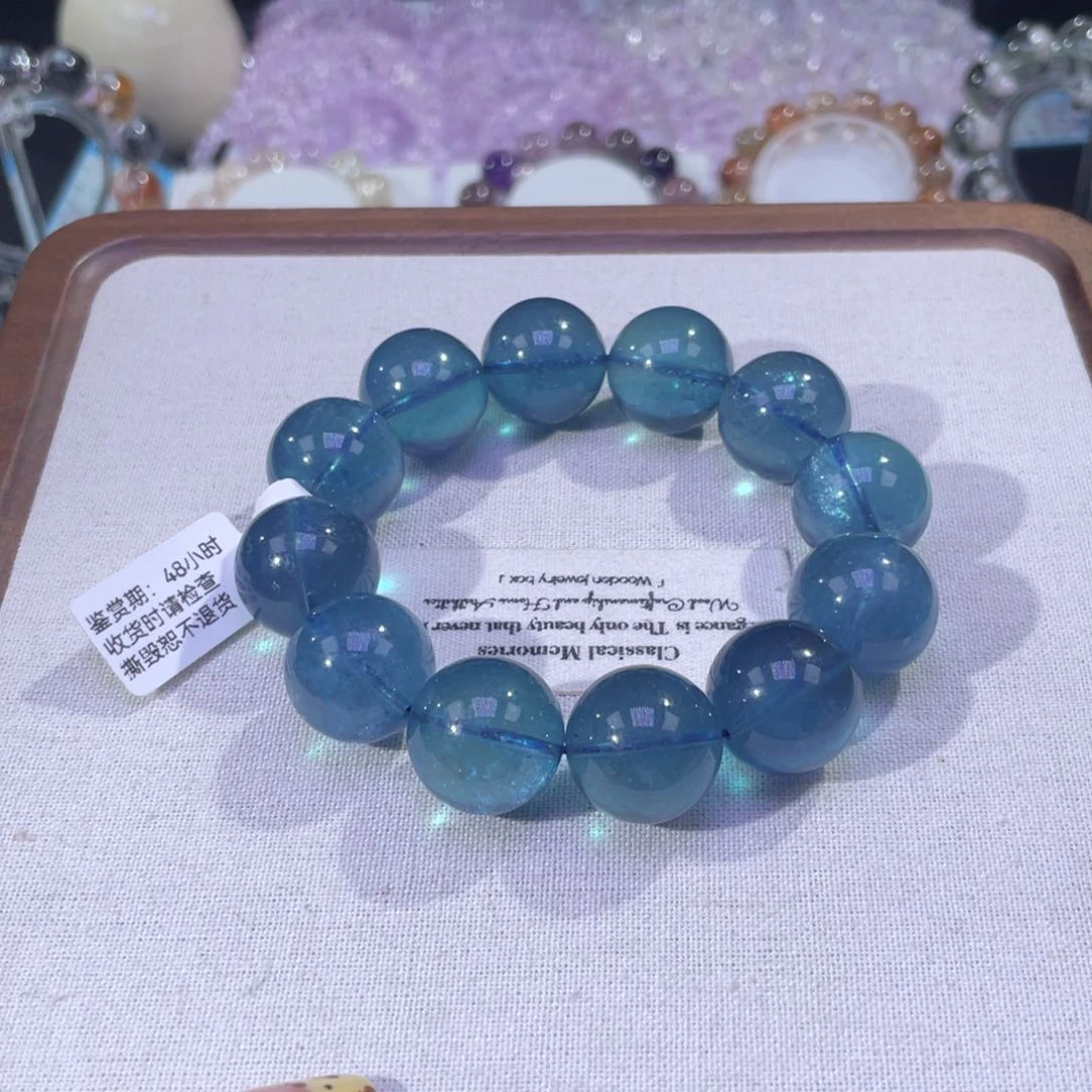 海蓝宝石手链未镶嵌小*悦魔鬼蓝海蓝宝18➕