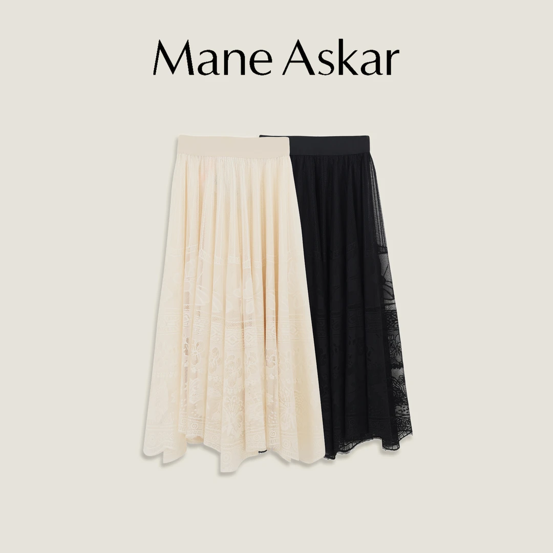 新款高级感时尚百搭优雅气质文艺风橡筋腰A摆半身长裙52288