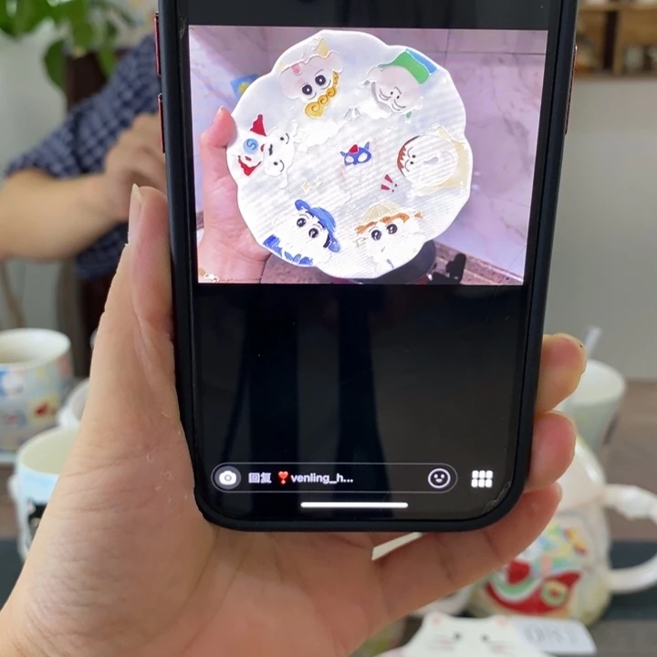 v***o瓷片景德镇釉下彩手绘