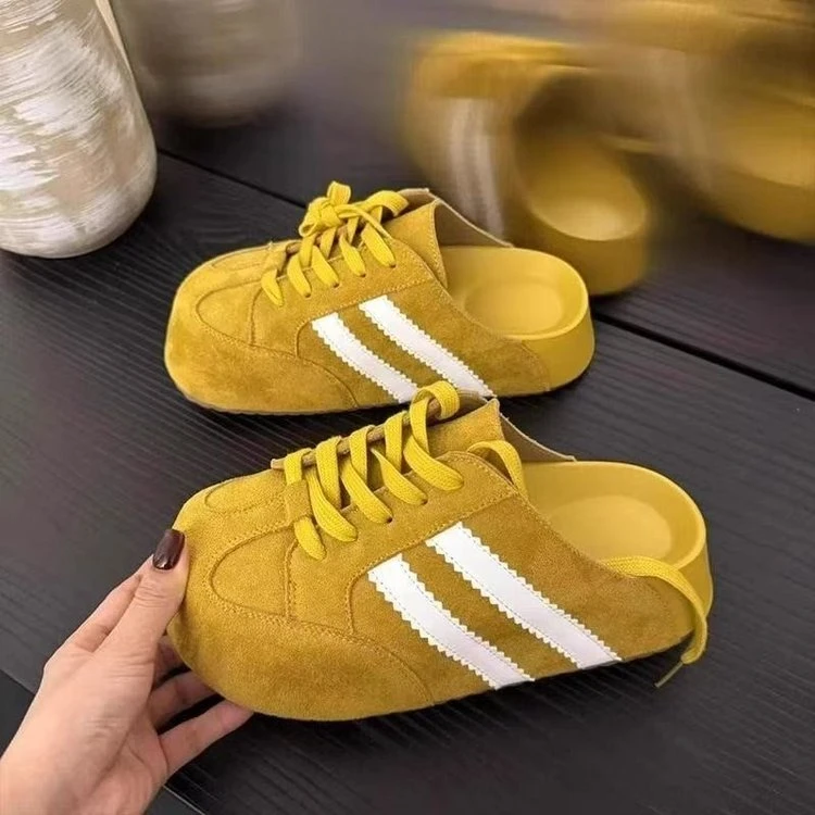 厚底内增高包头半拖鞋女百搭2025新款春夏德训鞋外穿超火勃肯凉拖