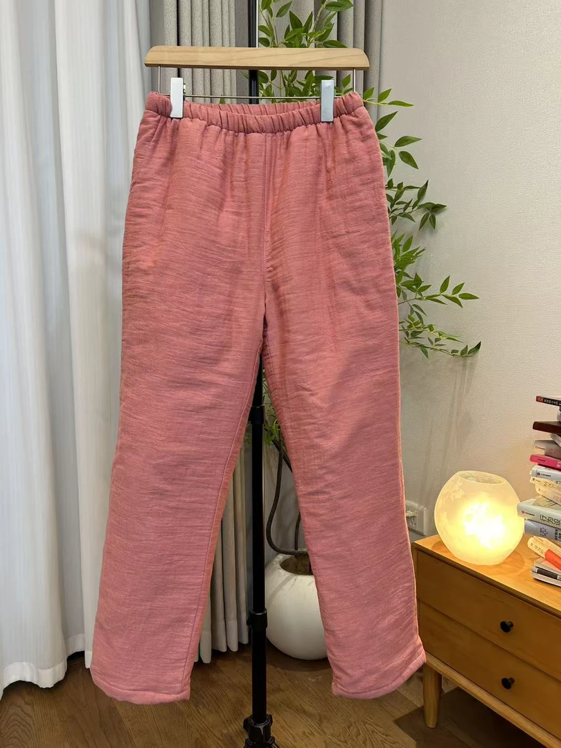 『纱布棉裤』秋冬纯棉纱夹棉保暖家居服裤子MY0214