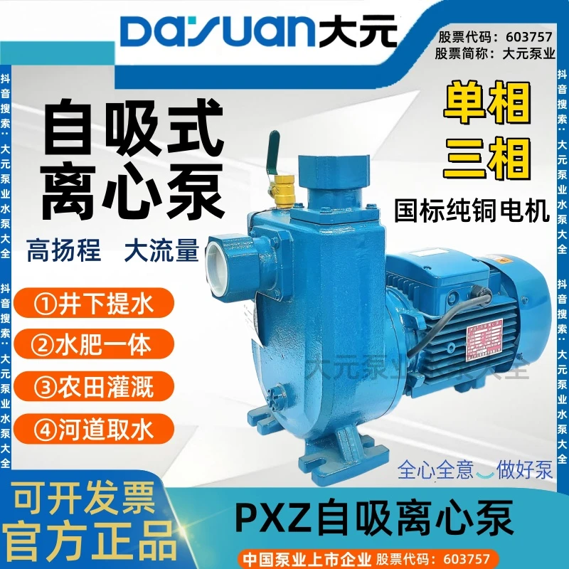 大元PXZ(D)自吸离心泵高扬程大流量船用农田灌溉工业井用抽水泵