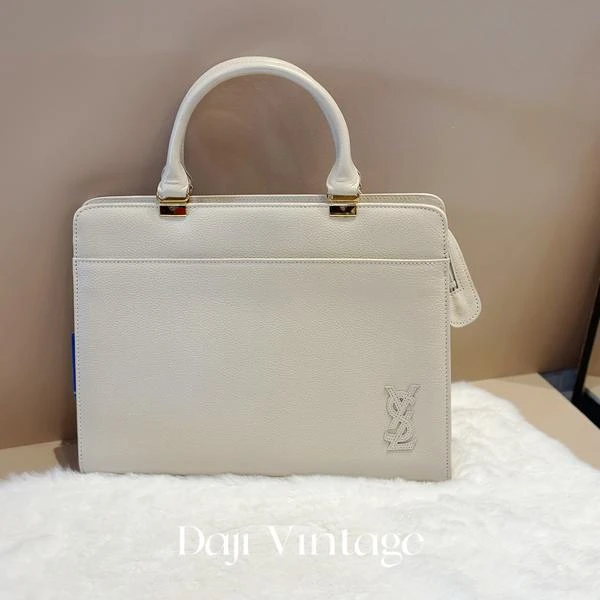 大吉中古/YSL圣罗兰米白色手提包