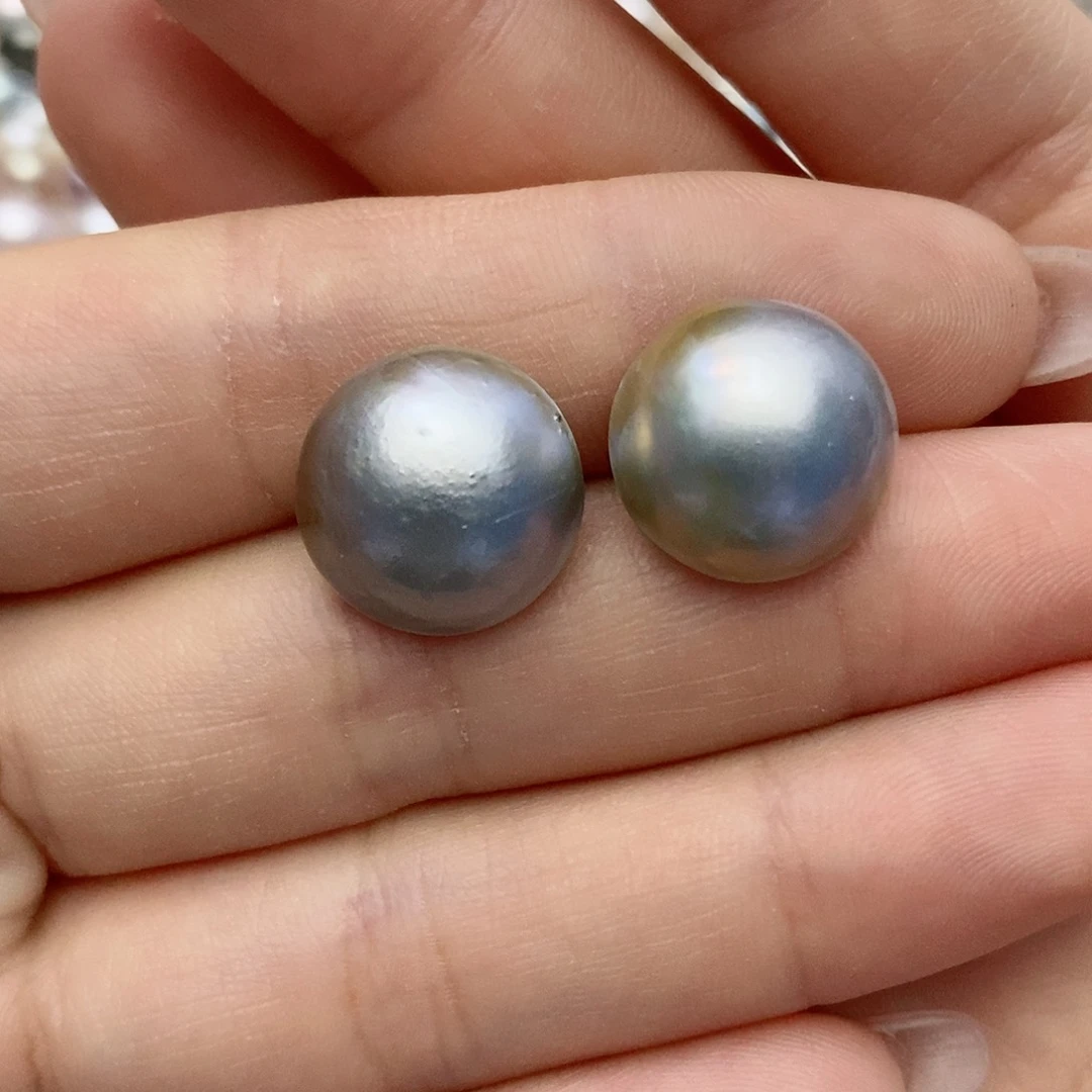 【闪购商品】耳饰银S925镶嵌拼合珍珠（马贝珠）