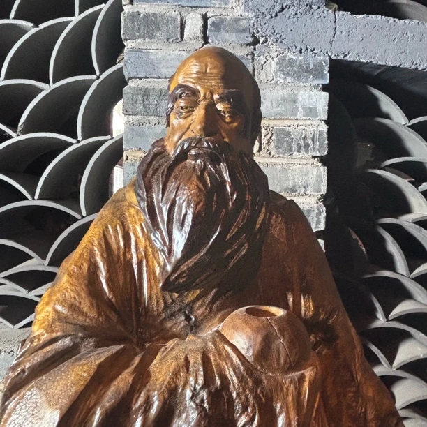 达摩禅意题材根雕艺术