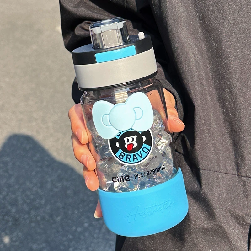 希乐水杯大容量男款tritan材质带吸管塑料杯学生户外运动便携水壶