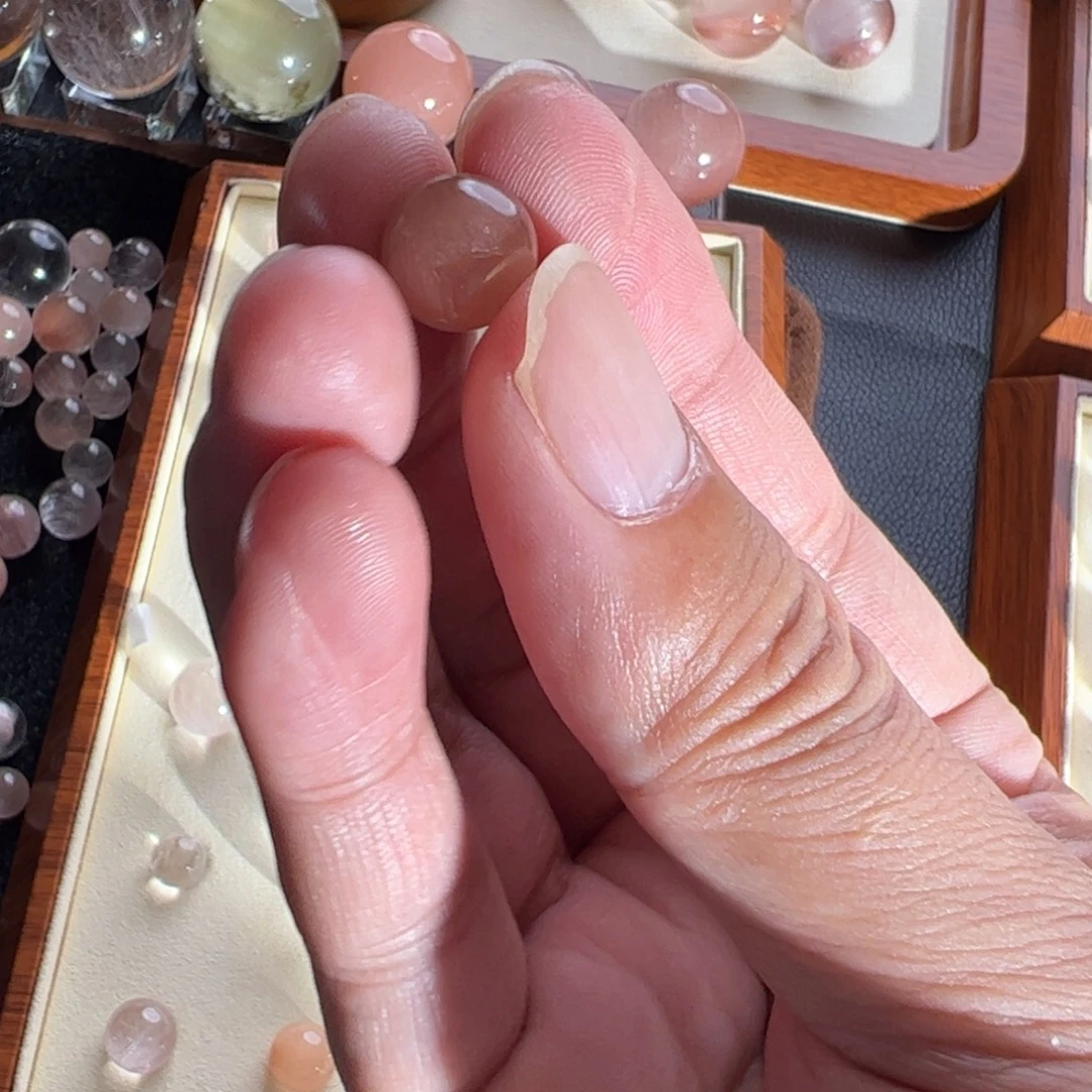 快***豆水晶手链未镶嵌10.2兔毛单珠定制通孔不退不换