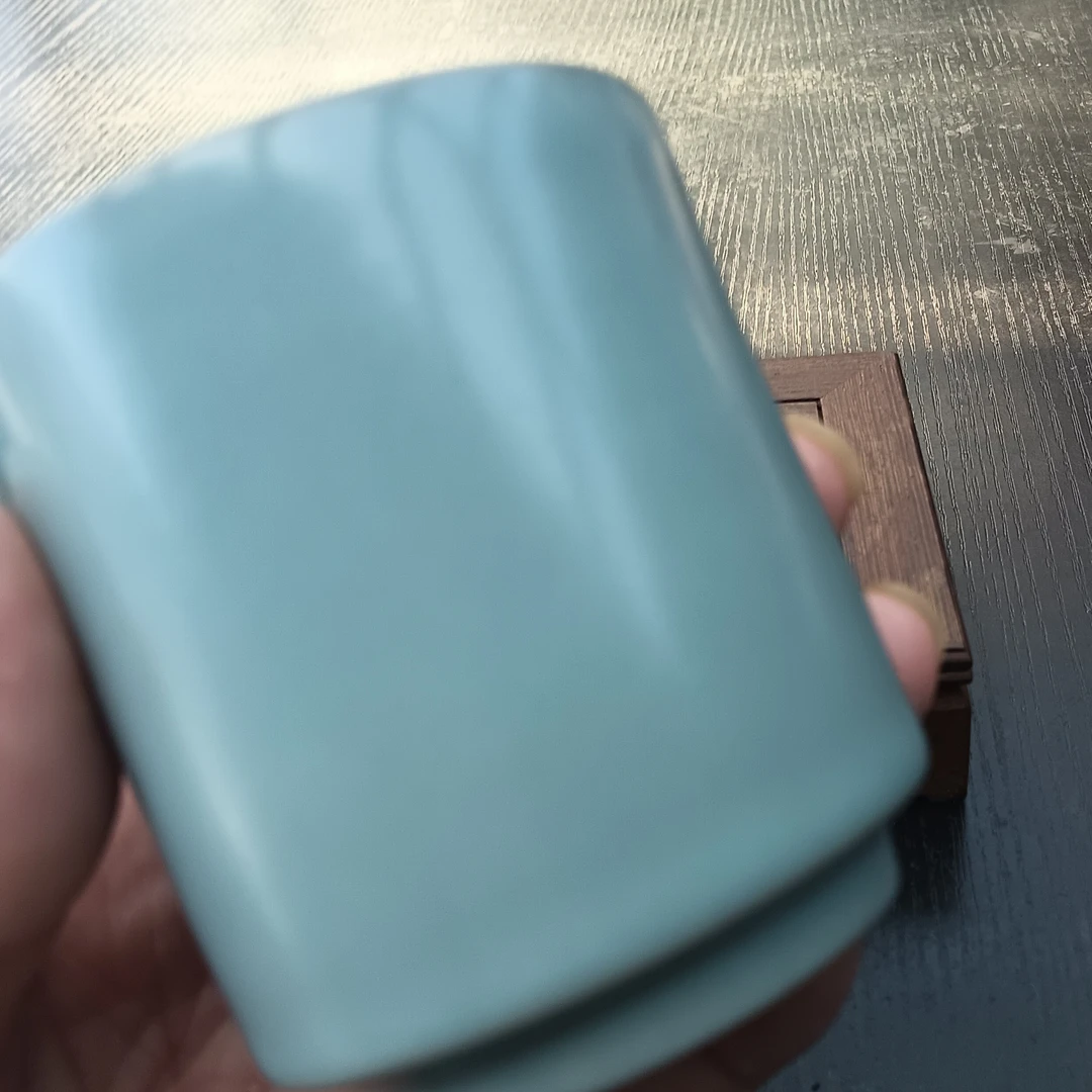 汝瓷天青色扳指主人杯冰裂纹手工茶杯