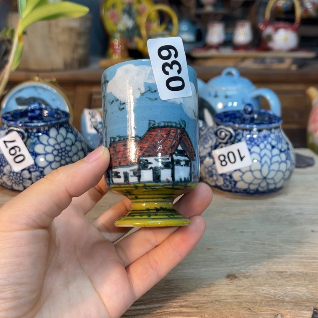 壶素浅陶瓷手工手绘