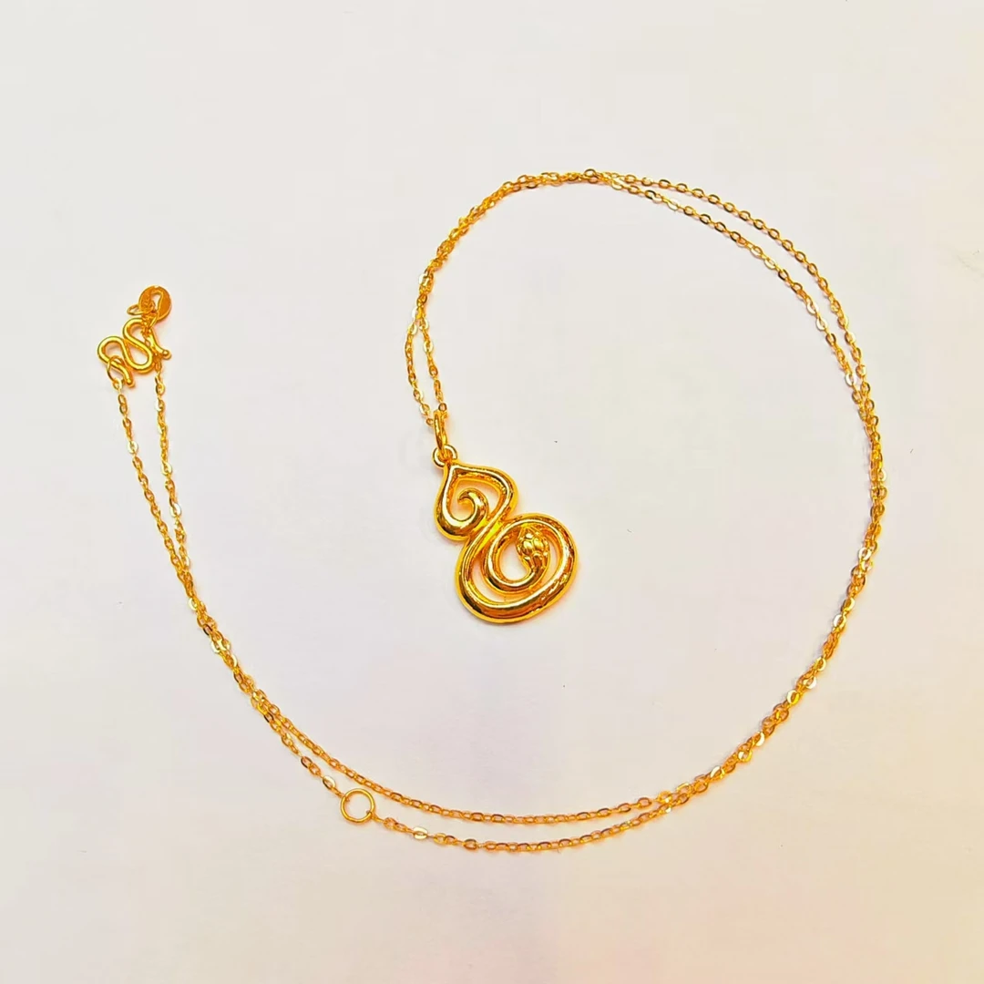 30#足金999 黄金5G蛇形葫芦全金套链