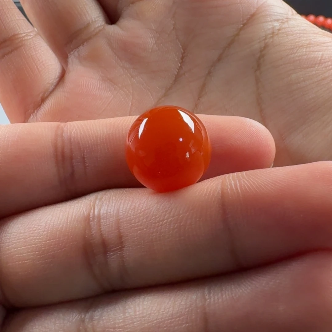 南红玛瑙未镶嵌圆珠15.1mm
