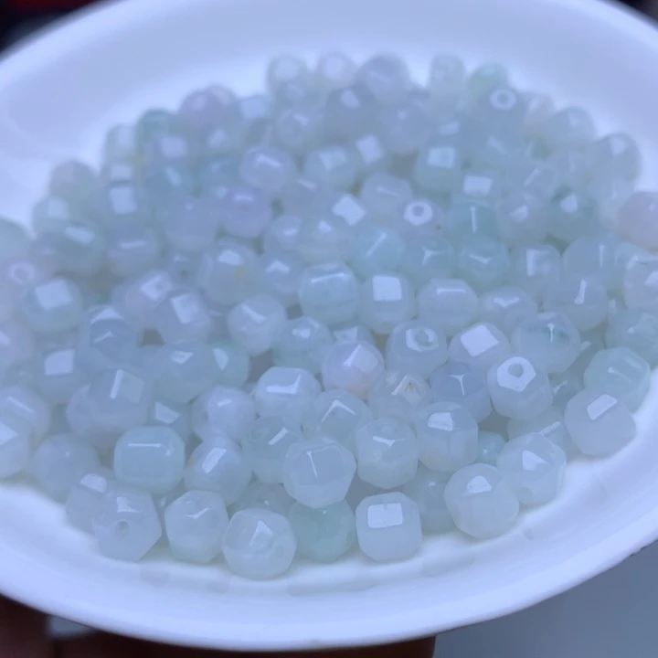散珠翡翠卡6冰六棱珠30个单圈