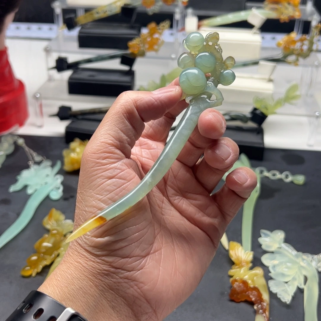 岫玉福利发簪未镶嵌