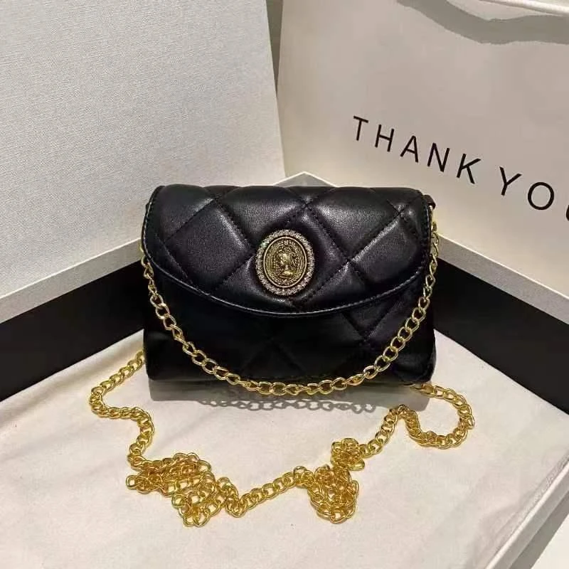 高级质感斜挎小方包菱格新款简约百搭小香风链条包包女包2748XH