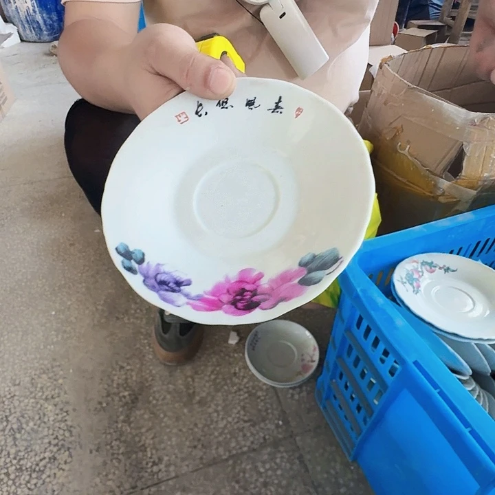 景德镇高温陶瓷6寸吐骨碟6个花边随机