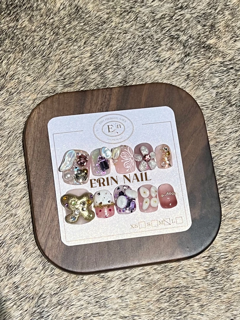 【ERIN NAIL｜初恋粉黛】高品定制手工气质ins风小众设计短款穿戴甲