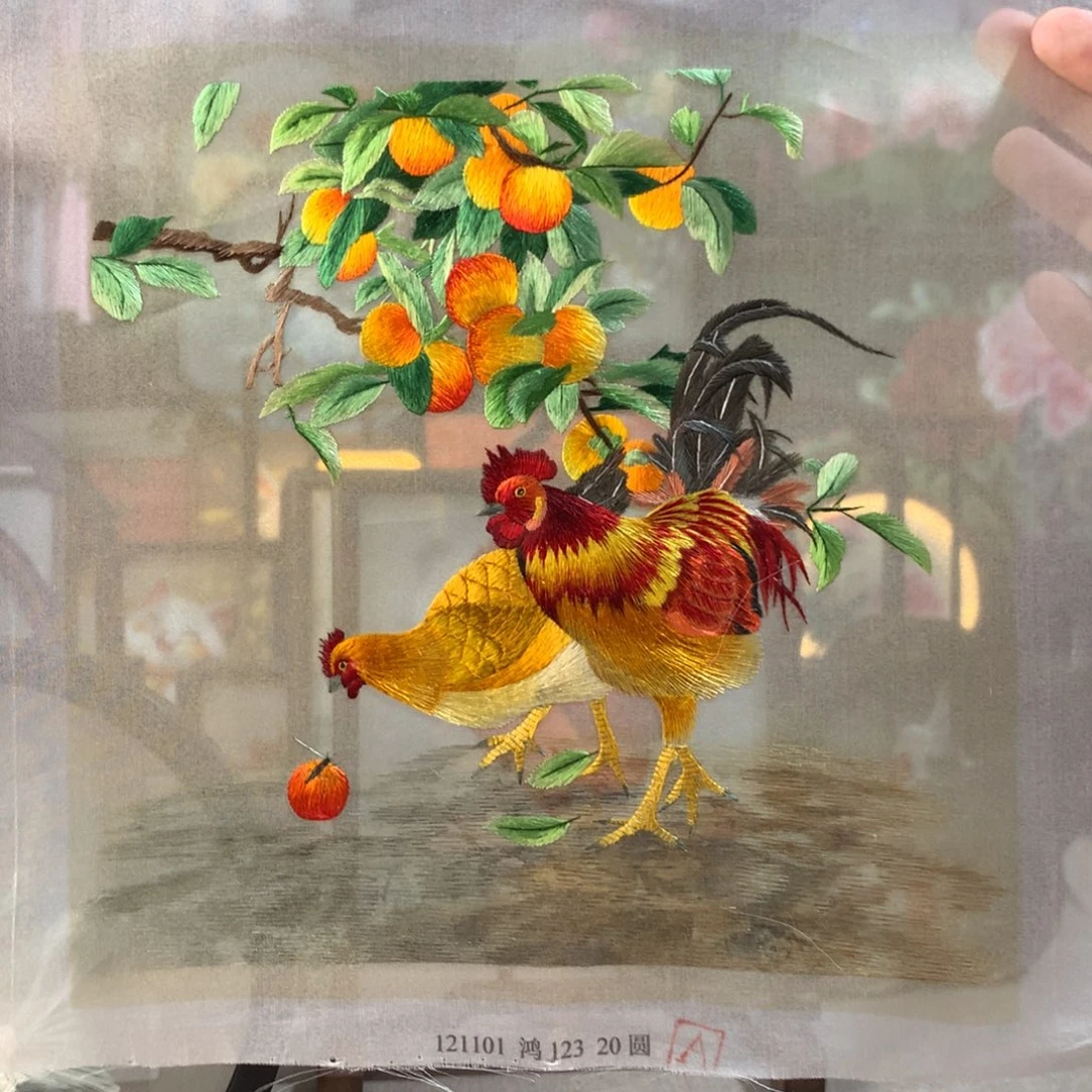 木精品苏绣实木摆件