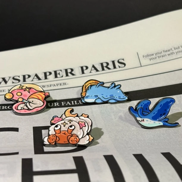 海洋动物胸针&冰箱贴徽章磁吸饰品设计大海原创高级纪念女男礼物