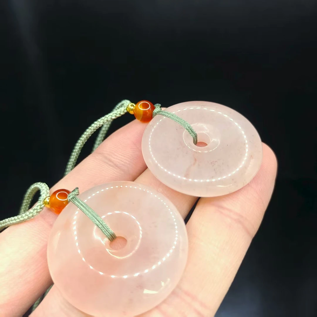 【龙龙严选】桃花酿平安扣吊坠赠绳D6【多样性发其一】约30-7mm