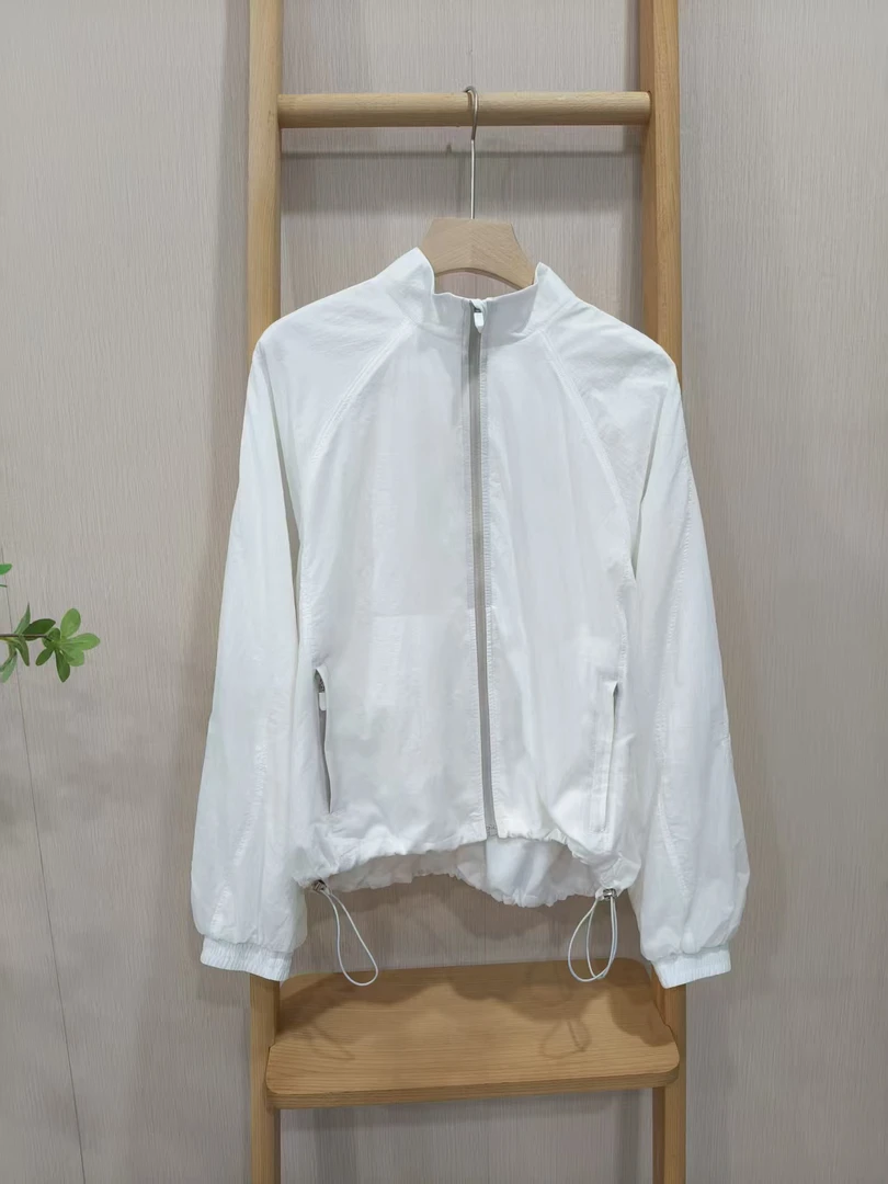 【Hua】501夏季新款休闲百搭立领拉链抽绳防晒衣户外休闲夹克上衣